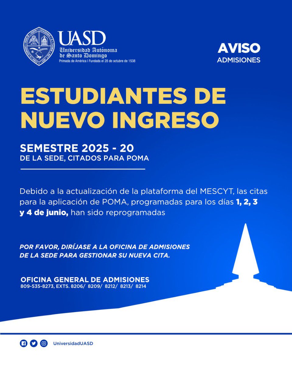 ¡Atención estudiantes de nuevo ingreso!