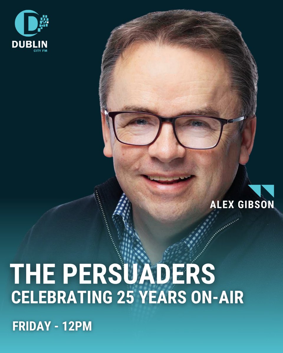 Dublin City FM (@dublincityfm) on Twitter photo Join presenter Alex Gibson, and special guests, this Friday at 12pm to mark 25 years of <a href="/thepersuaders/">Alex Gibson #ReturnOnImmersion #AR #VR</a> marketing show - Ireland's longest running business radio show! Join presenter Alex Gibson, and special guests, this Friday at 12pm to mark 25 years of <a href="/thepersuaders/">Alex Gibson #ReturnOnImmersion #AR #VR</a> marketing show - Ireland's longest running business radio show!