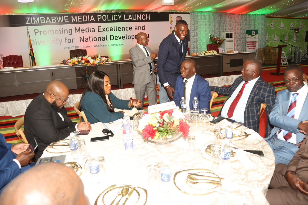 chiefkoti's tweet image. #WhileAtWork It was an absolute privilege to have been the MC for the historic launch of Zimbabwe’s Media Policy, presided over by His Excellency @edmnangagwa. 

A powerful nation must first own its narrative. 

This isn’t merely about communication; it’s about building a…