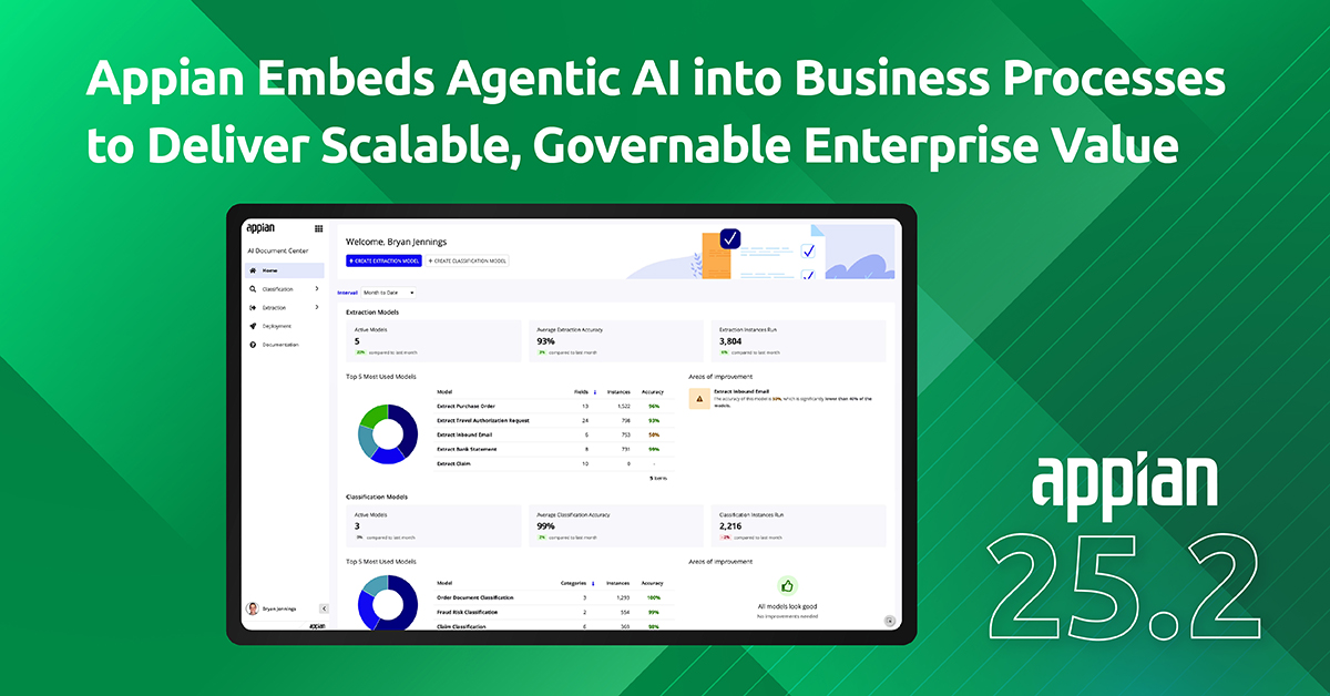 Scopri le novità della release 25.2 della Piattaforma Appian.

Partecipa al webinar per conoscere nuove funzionalità come Agent Studio e AI Document Center. Gli esperti di prodotto di Appian risponderanno alle tue domande durante la sessione live di Q&amp;A: ap.pn/3GAd6lv