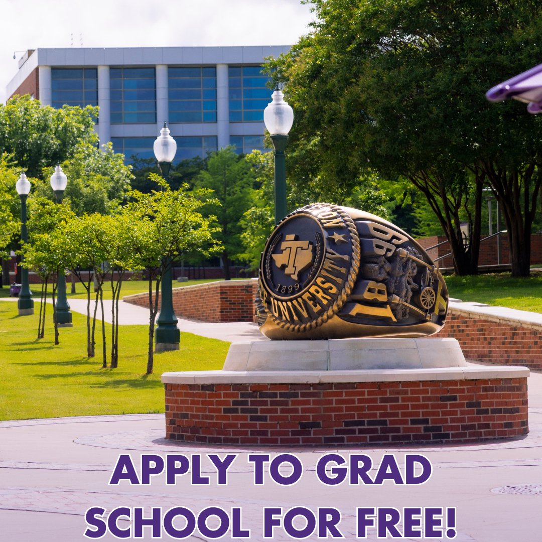 🎓 This is your sign: grad school is calling and it’s not charging a dime (until June 1, anyway).
Apply for FREE and thank yourself later. 🙌
#FreeToApply #TarletonState #TarletonGradSchool