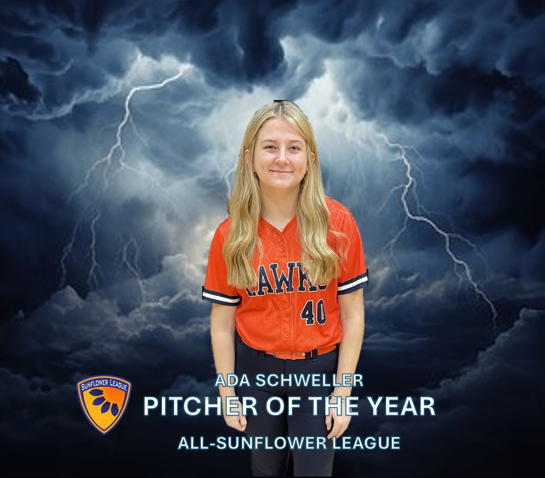 oehawkssoftball's tweet image. @adaschweller is our 2025 All-Sunflower League Pitcher of the Year! CONGRATULATIONS Ada! We’re so proud of you! 🧡🥎💙
