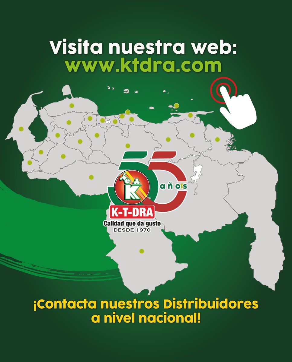 ktdra's tweet photo. Visita nuestra web e infórmate de los distribuidores que tenemos alrededor de Venezuela. #KTDRA #empanadas #tequeños #tequeño #pasapalo #tequeñodequeso #empanadas #instafood #pastelguayanés #pulpadefruta #masas #calidad #pastelitosandino #Distribuidores #55AñosKTDRA #RecetasKtdra https://t.co/0LXf9LR49i