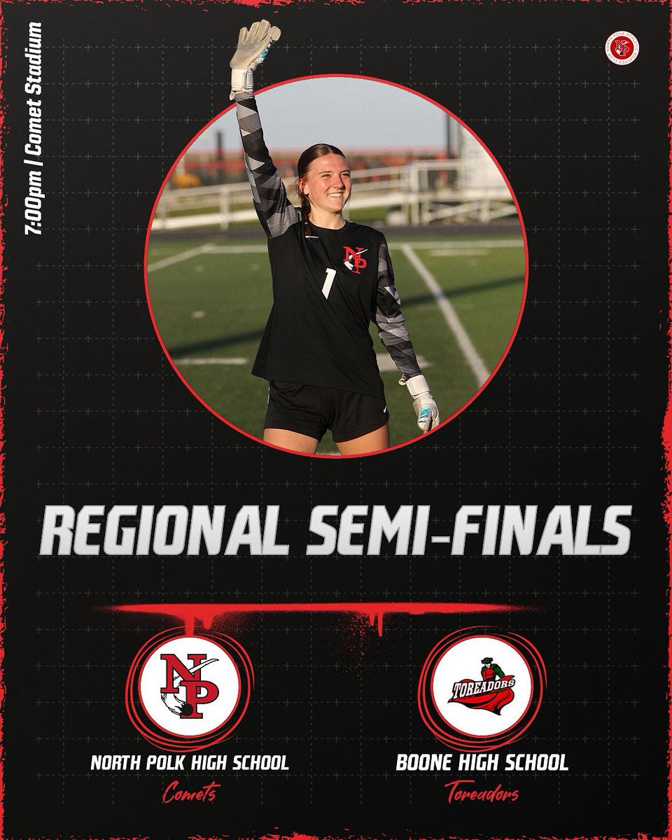 🚨IT’S POST SEASON TIME🚨
🆚 Boone High School
⏰ 7:00pm
📍 North Polk High School
📺 tinyurl.com/8tvmk4fr
🎟️ tinyurl.com/46kub4tn
#RESPECTALLFEARNONE