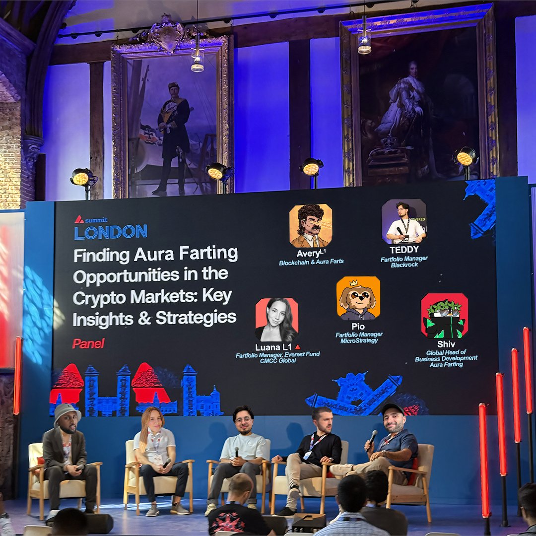 Aurafarting's tweet photo. Many top minds just converged at the AVAX London Summit.

Expect alpha to keep dropping... like gas.

$AURAFART is the alpha.

An emerging ASSet class like no other.

Aura isn’t given.

It’s farted. https://t.co/tv3U1sU1m0