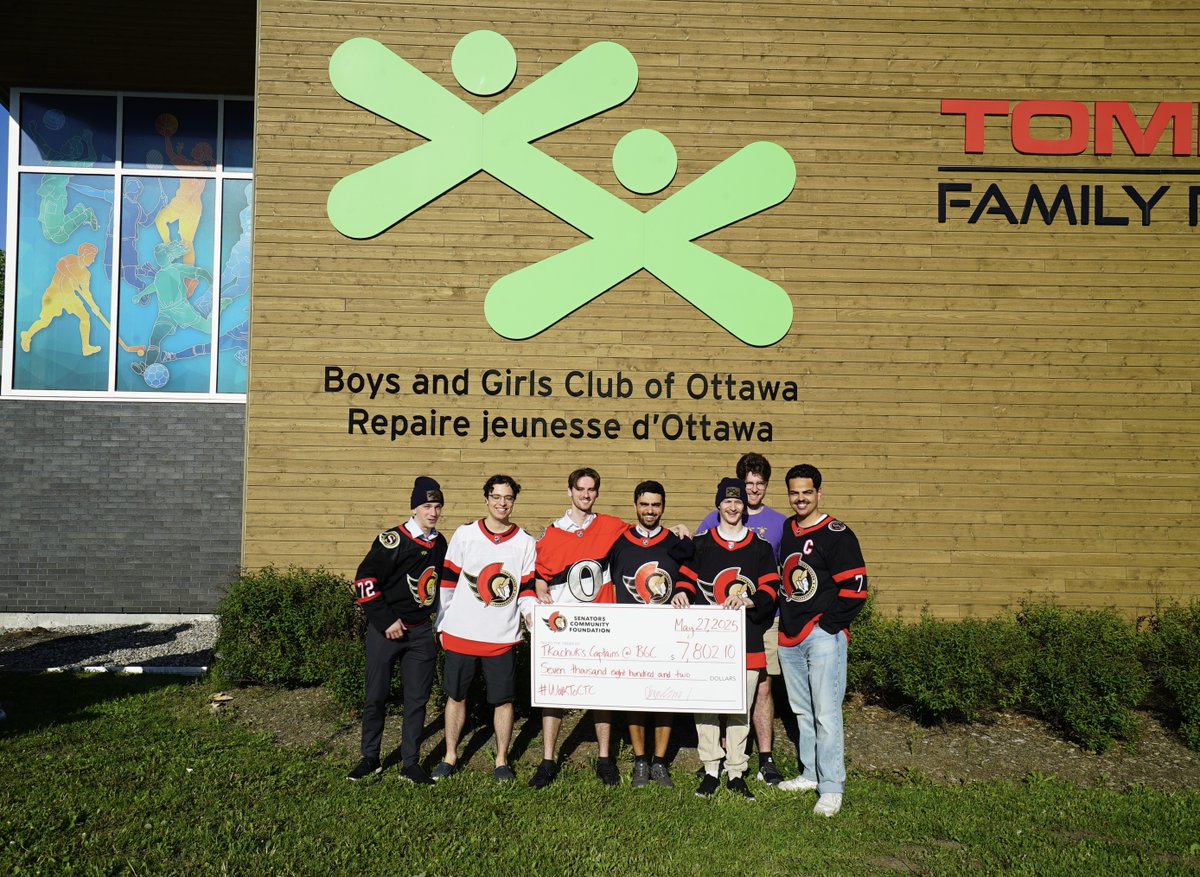 👏 Huge congratulations to Adam Coplan and his incredible crew of friends who walked over 25km from LeBreton Flats to Canadian Tire Centre—all to support Tkachuk’s Captains at BGC Ottawa!