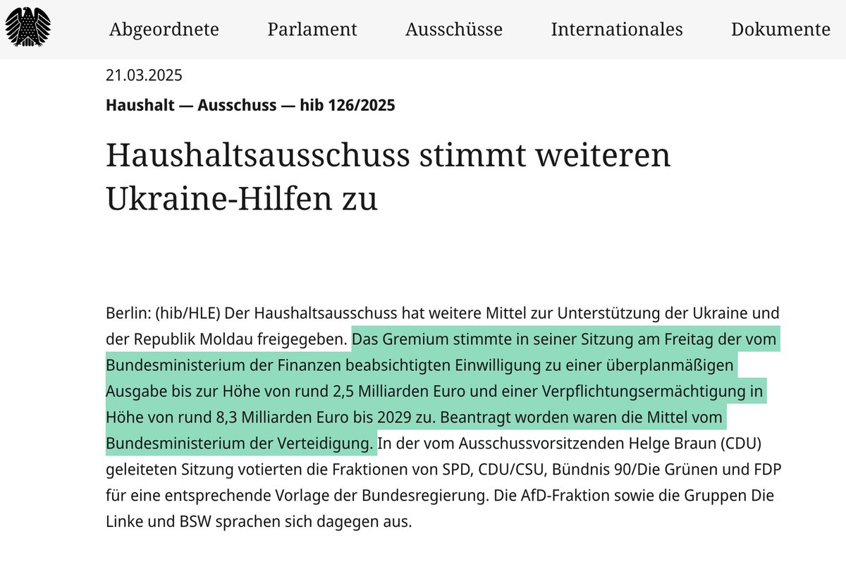 Kanzler und Verteidigungsminister geben „weitere“ militärische Unterstützung der Ukraine in Höhe von 5 Milliarden Euro bekannt, deren Finanzierung bereits im März bekannt gegeben wurde ... 😇