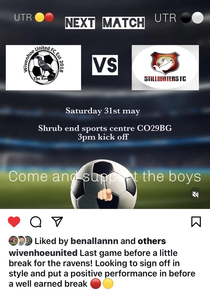Last game on Saturday before a break in June get over and support the lads 🫡