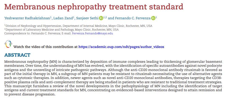 Membranous nephropathy treatment standard

🧐What are the novel developments in the pathophysiology of MN including the identification of target antigens and current treatment standards for MN?

👇👇👇
doi.org/10.1093/ndt/gf…