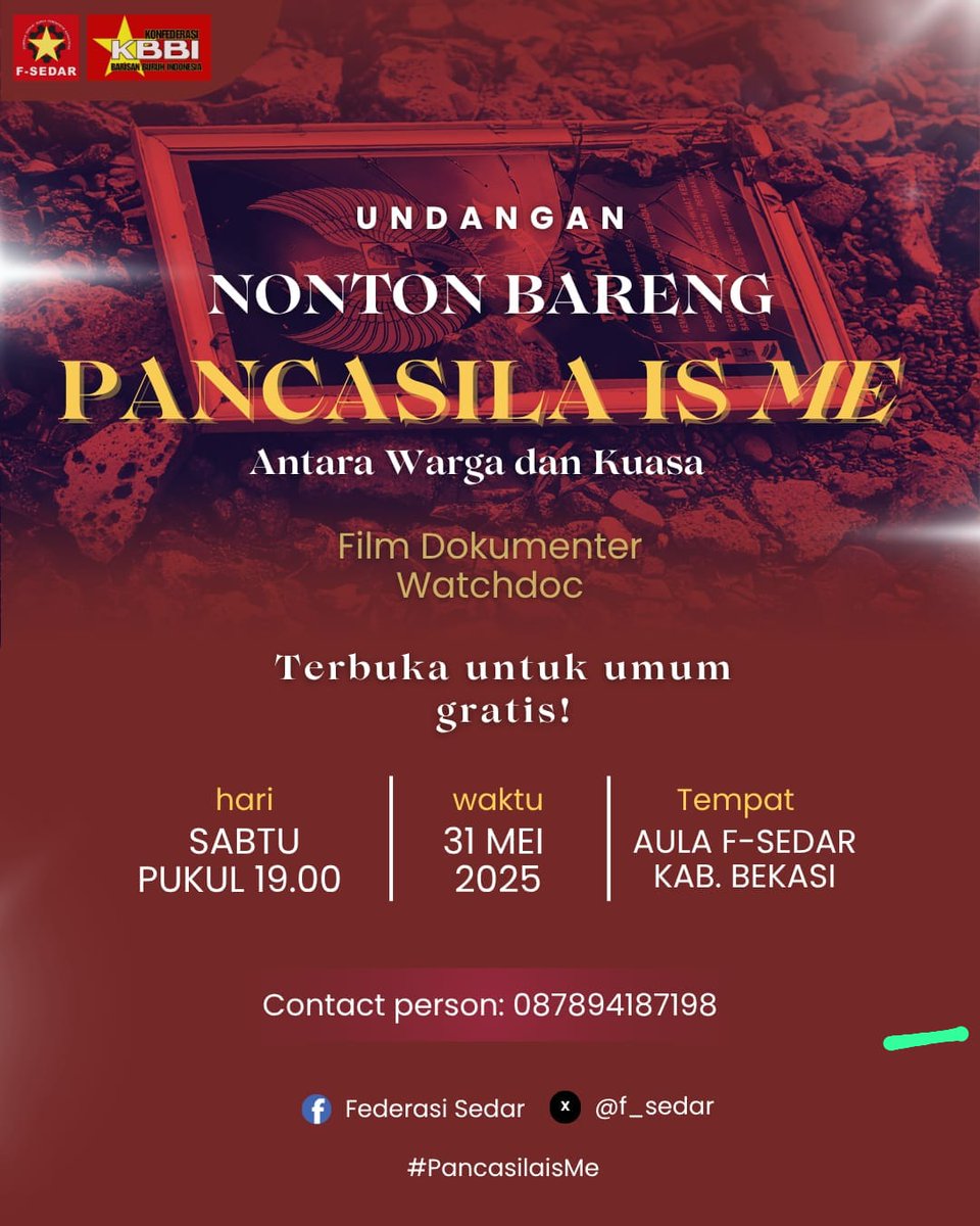 Nobar 
#PancasilaisMe
watchdoc 
ICRS Yogya