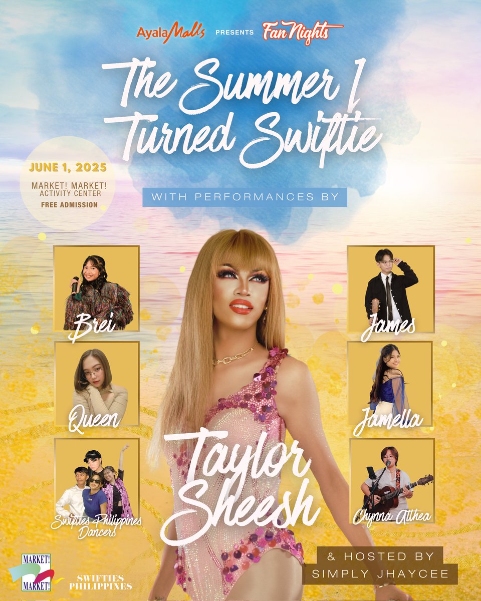 SwiftiesPHL's tweet photo. 𝑻𝒉𝒆 𝒔𝒕𝒐𝒓𝒚 𝒔𝒕𝒂𝒓𝒕𝒔 𝒂𝒏𝒅 𝒊𝒕 𝒘𝒂𝒔 𝒉𝒐𝒕 𝒂𝒏𝒅 𝒊𝒕 𝒘𝒂𝒔 𝒔𝒖𝒎𝒎𝒆𝒓 𝒂𝒏𝒅..

We have performances from the talented Swiftie Singers, the Swifties Philippines Dancers, and of course.. the one and only Taylor Sheesh! 💛⛅

#TheSummerITurnedSwiftie 🌊🏖️ https://t.co/sJkF43dNEN
