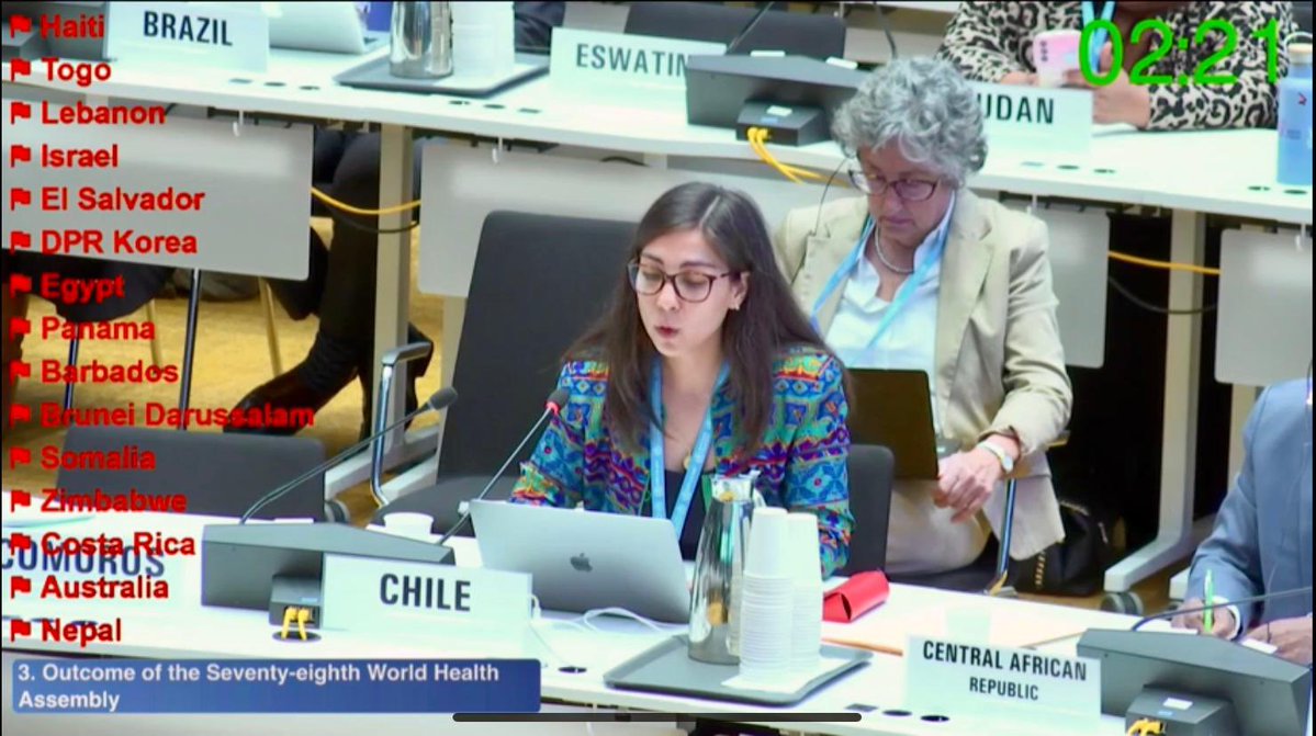 Chile 🇨🇱 en Ginebra (@chileonuginebra) on Twitter photo 🇨🇱 En la 157ª reunión del Consejo Ejecutivo de la <a href="/WHO/">World Health Organization (WHO)</a>, Chile destacó el acuerdo de pandemias como un hito para la salud global. Lideramos la resolución sobre #conexiónsocial y copatrocinamos la de #enfermedadesraras. Chile reafirmó su compromiso con la #saludglobal. #WHA78 🇨🇱 En la 157ª reunión del Consejo Ejecutivo de la <a href="/WHO/">World Health Organization (WHO)</a>, Chile destacó el acuerdo de pandemias como un hito para la salud global. Lideramos la resolución sobre #conexiónsocial y copatrocinamos la de #enfermedadesraras. Chile reafirmó su compromiso con la #saludglobal. #WHA78