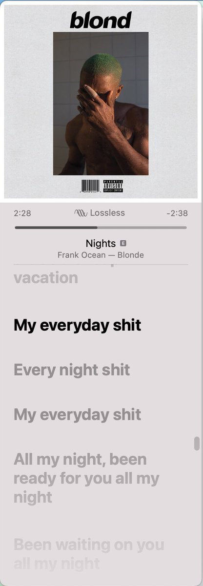 ZigaoW's tweet photo. playing nights on loop...frank ocean is 🔥 https://t.co/e6ZyYGnMuP