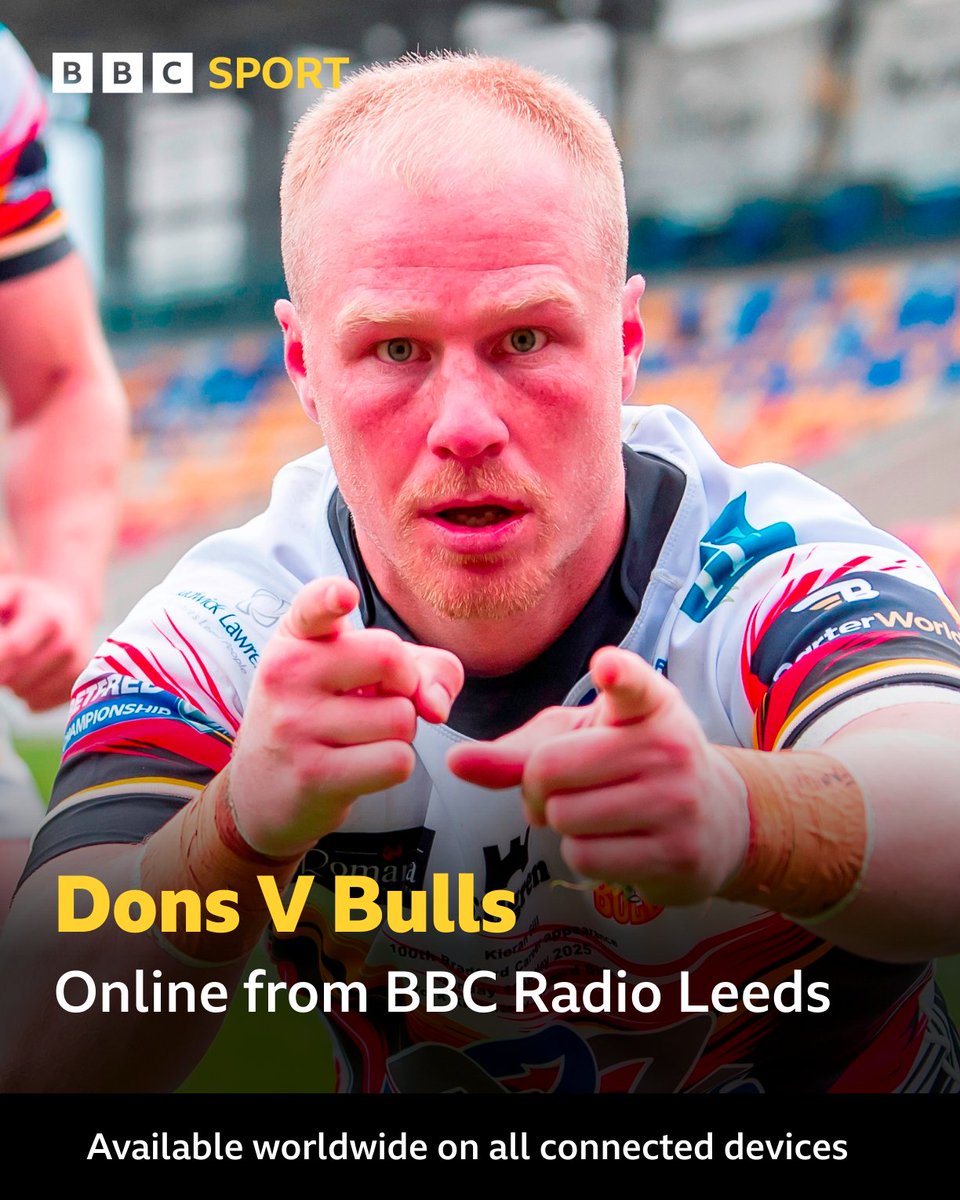 BBC Sport West Yorkshire (@bbcwys) on Twitter photo π¨ COMING UP!
π Doncaster V <a href="/OfficialBullsRL/">Bradford Bulls</a> (3pm ko)
π Full commentary
π£ Tim Steere & <a href="/mattbramald1/">Matt Bramald</a>
π Online worldwide from <a href="/BBCLeeds/">BBC Leeds</a> on all connected devices from 2.50pm
π§ tinyurl.com/ujtuw7
#BBCRL π¨ COMING UP!
π Doncaster V <a href="/OfficialBullsRL/">Bradford Bulls</a> (3pm ko)
π Full commentary
π£ Tim Steere & <a href="/mattbramald1/">Matt Bramald</a>
π Online worldwide from <a href="/BBCLeeds/">BBC Leeds</a> on all connected devices from 2.50pm
π§ tinyurl.com/ujtuw7
#BBCRL