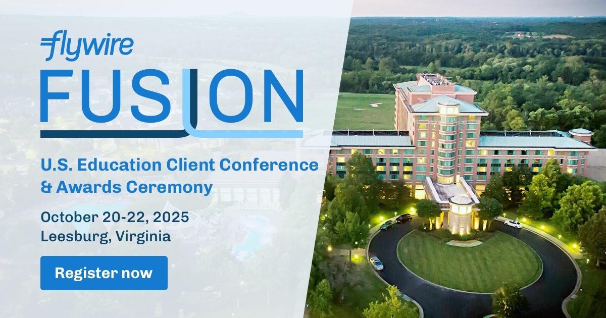 Have you registered for #FlywireFusion yet?! 

This week marks the last for our early bird hotel promotion. Secure your spot now and join us at our U.S. Education Client Conference &amp; Awards Ceremony in Leesburg, Virginia. 

RSVP now: fusion.flywire.com #FlywireEDU #HigherEd