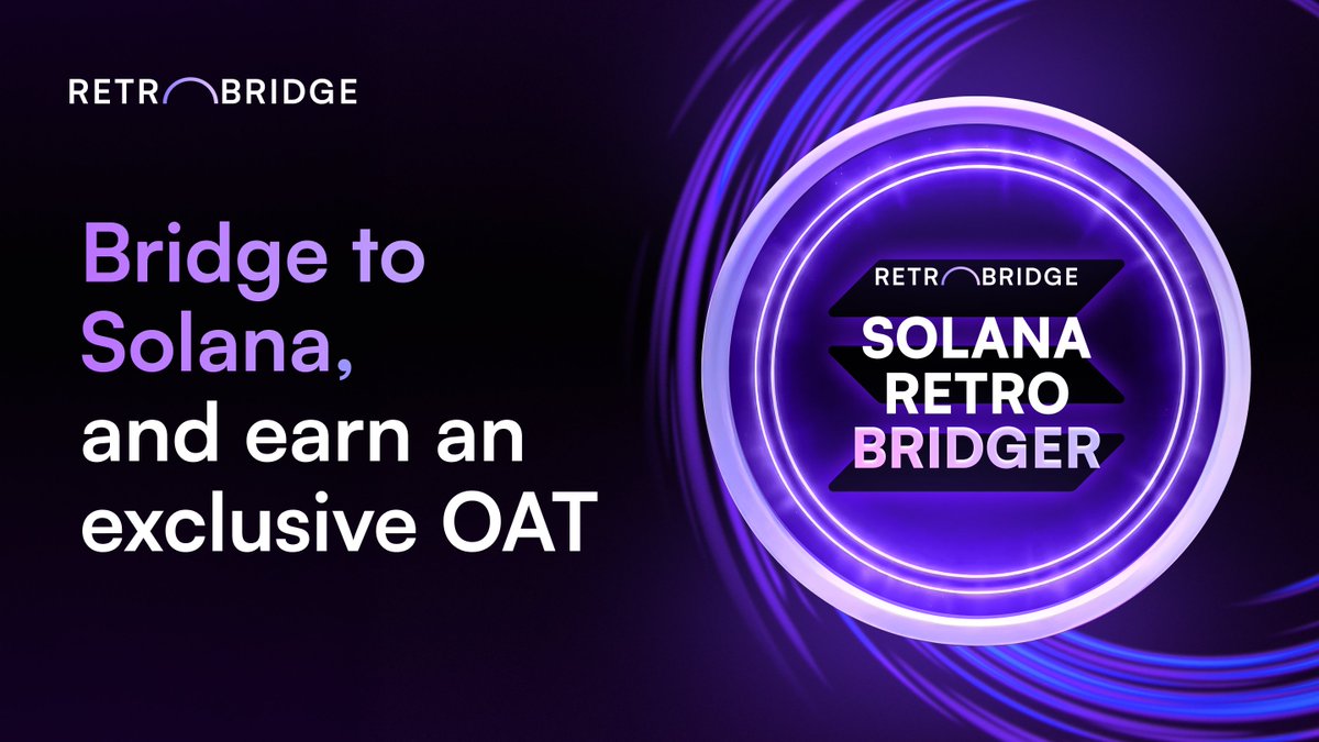 💥Solana isn’t new to RetroBridge —
but trust us, now’s the perfect time to pay attention again

Bridge in, claim your OAT, and come back tomorrow to see why 🤫

👉 app.galxe.com/quest/RetroBri…