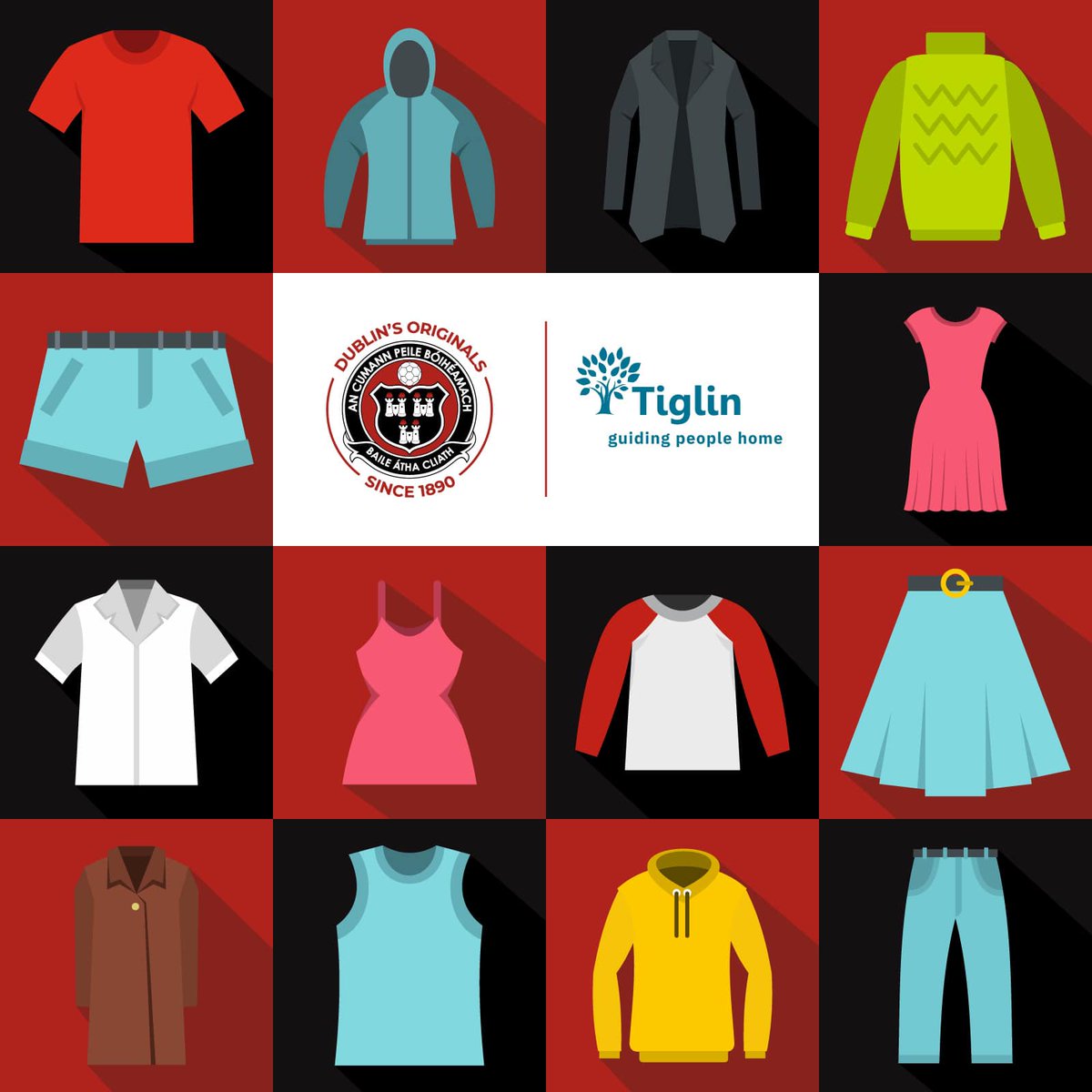 👟🧥👖 Bohemian FC is delighted to host another ‘Clothes Drive’ for homeless charity, Tiglin, at Friday’s home fixture against Derry City.

We invite supporters to bring good quality clothes and, most importantly, runners (of all sizes and reasonable condition), both old and new,