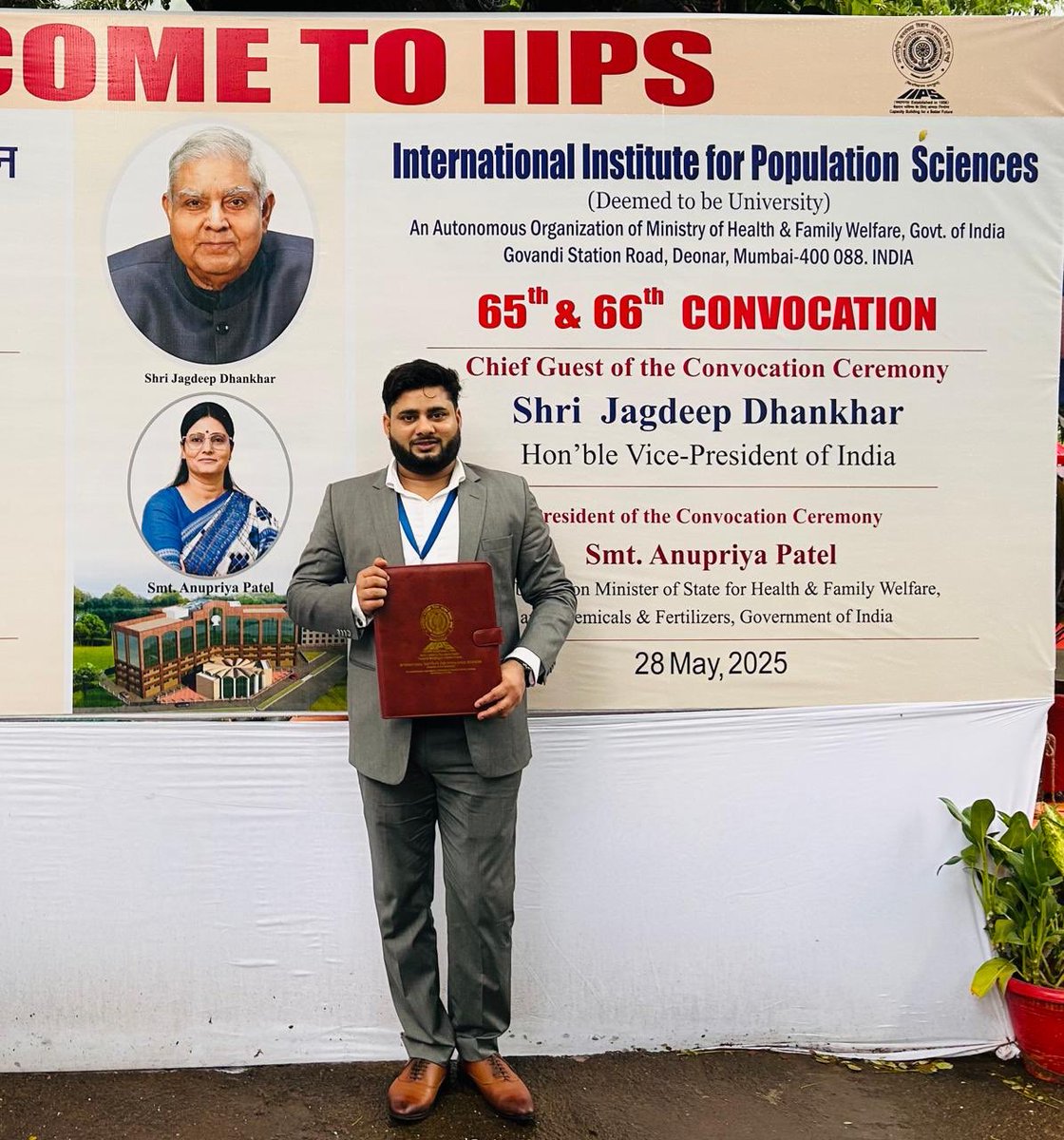 Congratulations <a href="/arishqamar/">Dr. Arish Qamar</a> on graduating with your PhD from <a href="/IIPSMumbai/">International Institute for Population Sciences</a>! Wishing you many years ahead of fruitful research. Keep up the great work!