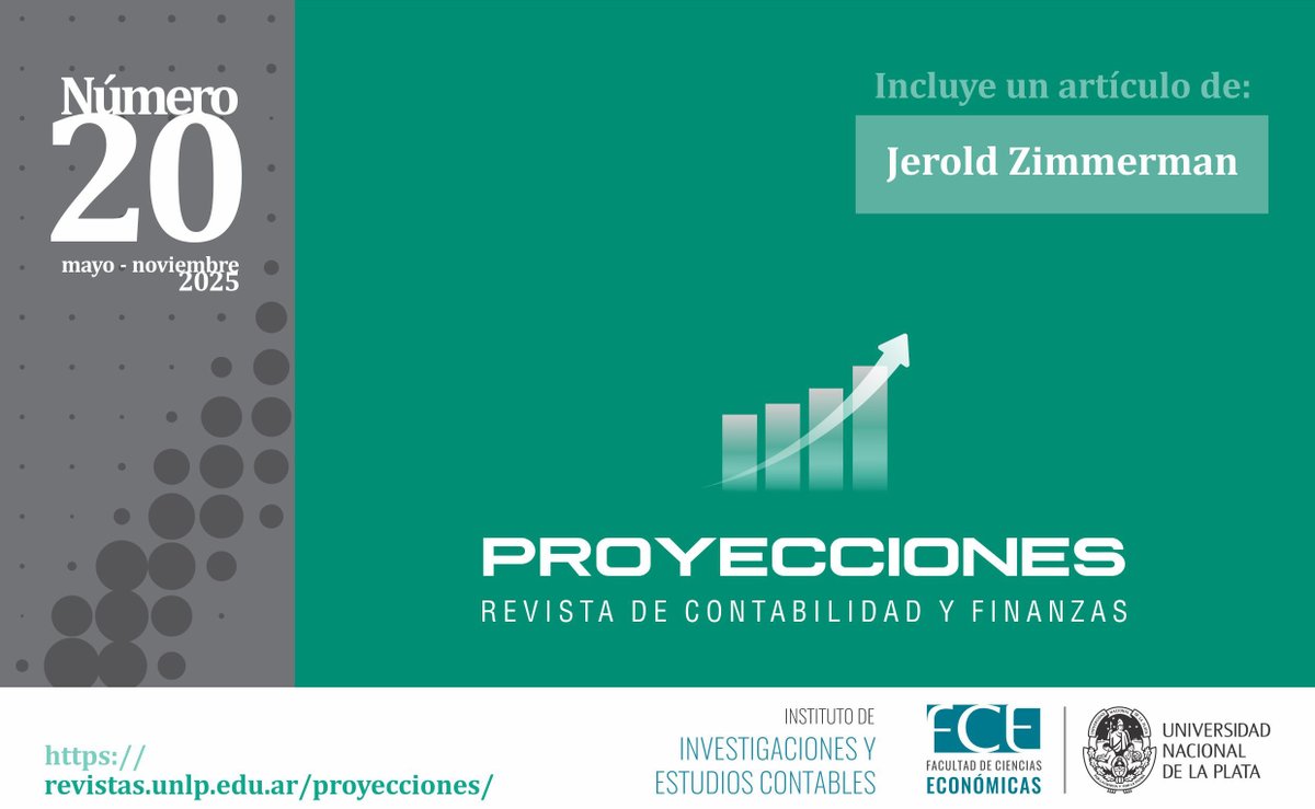 Ciencias Económicas UNLP (@economicas_unlp) on Twitter photo NUEVO NÚMERO DE LA REVISTA #PROYECCIONES
📑La publicación de contabilidad y finanzas editada por nuestro <a href="/IIEC_fceunlp/">Investigaciones y Estudios Contables FCE UNLP</a> publicó su edición número 20, la cual incluye un artículo de Jerold Zimmerman
👉revistas.unlp.edu.ar/proyecciones/i… NUEVO NÚMERO DE LA REVISTA #PROYECCIONES
📑La publicación de contabilidad y finanzas editada por nuestro <a href="/IIEC_fceunlp/">Investigaciones y Estudios Contables FCE UNLP</a> publicó su edición número 20, la cual incluye un artículo de Jerold Zimmerman
👉revistas.unlp.edu.ar/proyecciones/i…