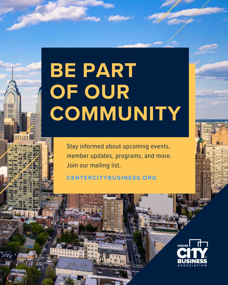 Center City Business Association helps you get, and stay in the know. We send email newsletters to keep our subscribers up to date on upcoming events, member news, special programs, and more. Subscribe anytime.  Members – Send us your news! centercitybusiness.org/mailing-list