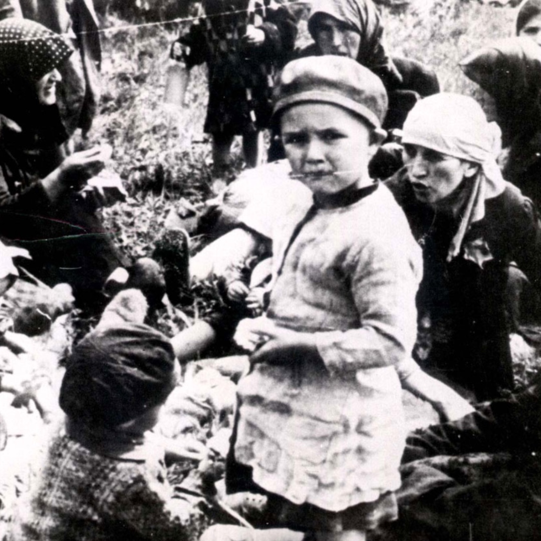 May, 1944  | Hungarian Jews who had just undergone selection at Auschwitz-Birkenau and were classified as “not fit for work” in a grove before being gassed. 

Picture from Yad Vashem archives.