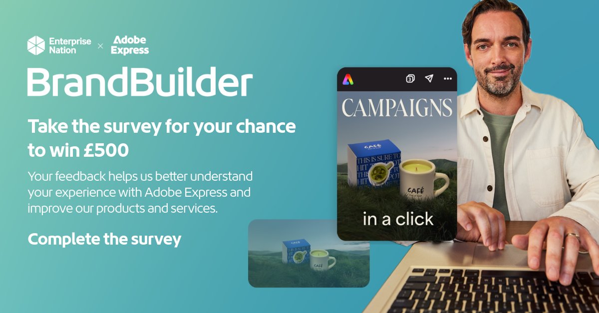 Share your views for a chance to win £500 💰

Complete a brand perception survey about Adobe Express for your chance to win £500!
 
Simply fill in the short form and you'll be entered into a prize draw.

Take the survey now 👉 ow.ly/O8sK50VWVVV 

<a href="/AdobeUK/">Adobe UK</a>