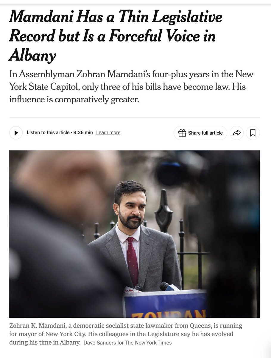 Ben Oreskes (@boreskes) on Twitter photo NEW w/<a href="/gr_ashford/">Grace Ashford</a>: Mamdani's "proposals have energized his base, but their ambition will almost certainly exceed the ability of any mayor to see them through. The gap between what Mr. Mamdani wants to achieve and what is politically doable also characterizes his tenure"in Albany. NEW w/<a href="/gr_ashford/">Grace Ashford</a>: Mamdani's "proposals have energized his base, but their ambition will almost certainly exceed the ability of any mayor to see them through. The gap between what Mr. Mamdani wants to achieve and what is politically doable also characterizes his tenure"in Albany.