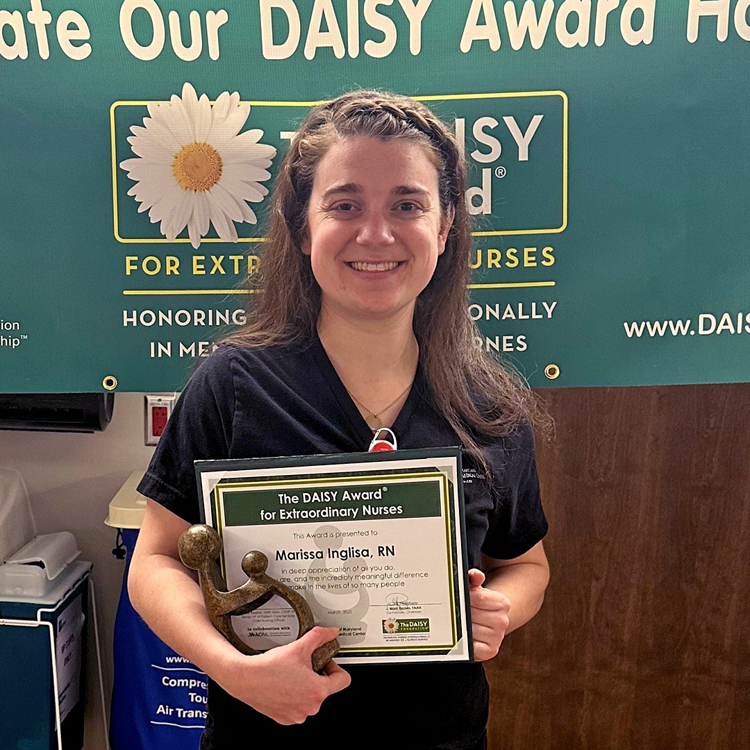 SJMCTowson (@sjmctowson) on Twitter photo We've Picked a DAISY! Congratulations to PACU nurse Marissa Inglisa, RN, who was recently presented with the <a href="/DAISY4Nurses/">DAISY Foundation</a> Award! This award celebrates nurses who provide extraordinary and skillful care every day. Learn more at umstjoseph.org/DAISY. #DAISYaward #UMSJMCproud We've Picked a DAISY! Congratulations to PACU nurse Marissa Inglisa, RN, who was recently presented with the <a href="/DAISY4Nurses/">DAISY Foundation</a> Award! This award celebrates nurses who provide extraordinary and skillful care every day. Learn more at umstjoseph.org/DAISY. #DAISYaward #UMSJMCproud