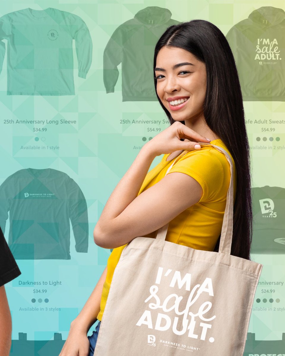 Darkness2Light's tweet image. What you wear can make a difference! Support prevention, spark conversations, and stand up for safer childhoods with a purchase from the Darkness to Light Bonfire Store.
✨ 100% of the profits go directly towards our mission. Shop our #merch today: ow.ly/cxz550VZwnq