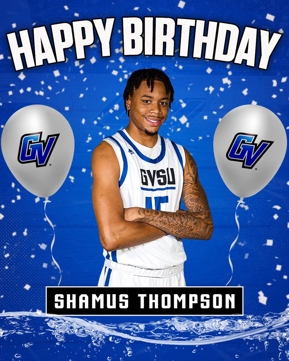 GVSU Men's Basketball (@gvsubasketball) on Twitter photo Happy Birthday Shamus! 🥳🎂
#AnchorUp Happy Birthday Shamus! 🥳🎂
#AnchorUp