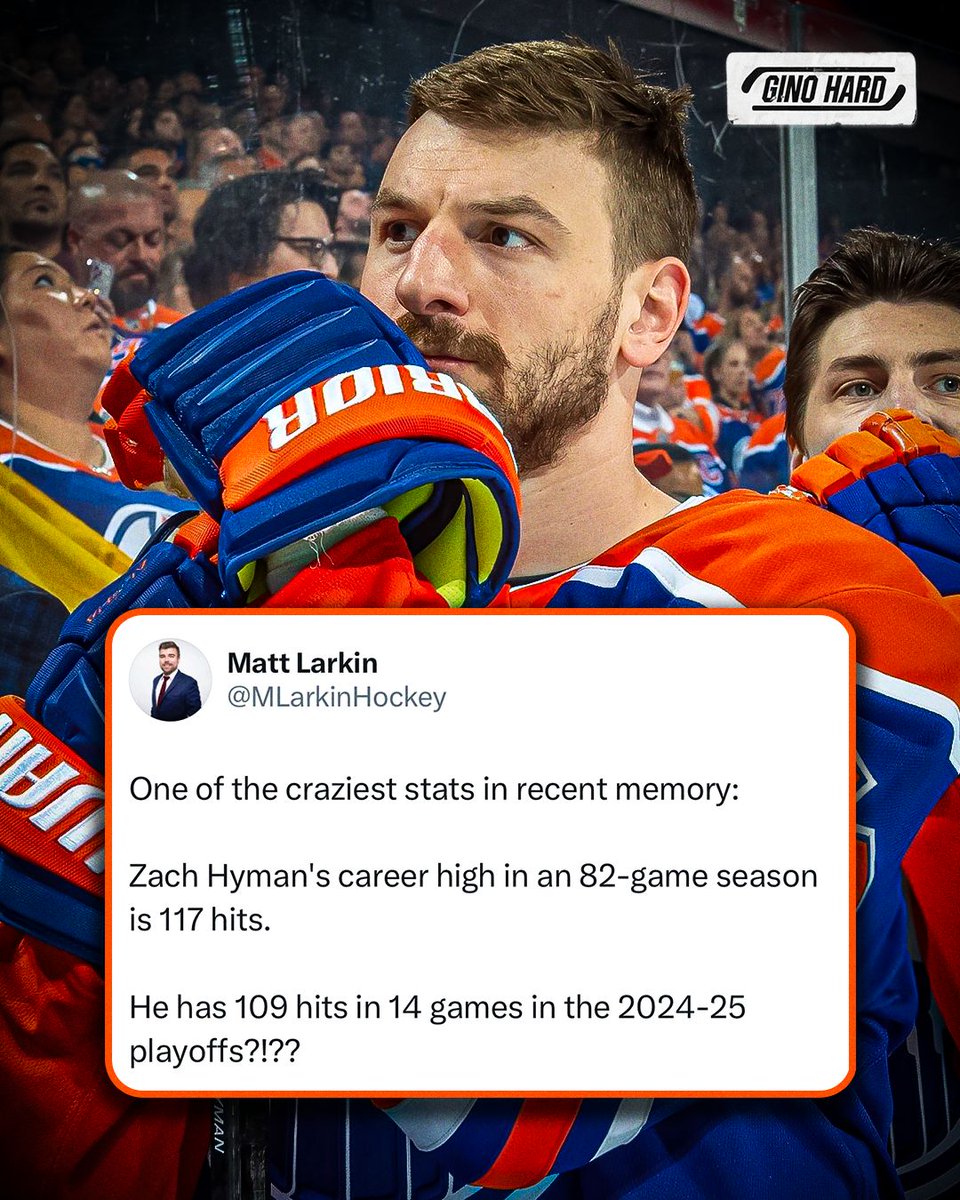 With Zach Hyman's status in question, it's time to fully appreciate the ABSURD physicality he brought to this Oilers playoff run 🤯💪 

(h/t <a href="/MLarkinHockey/">Matt Larkin</a>)