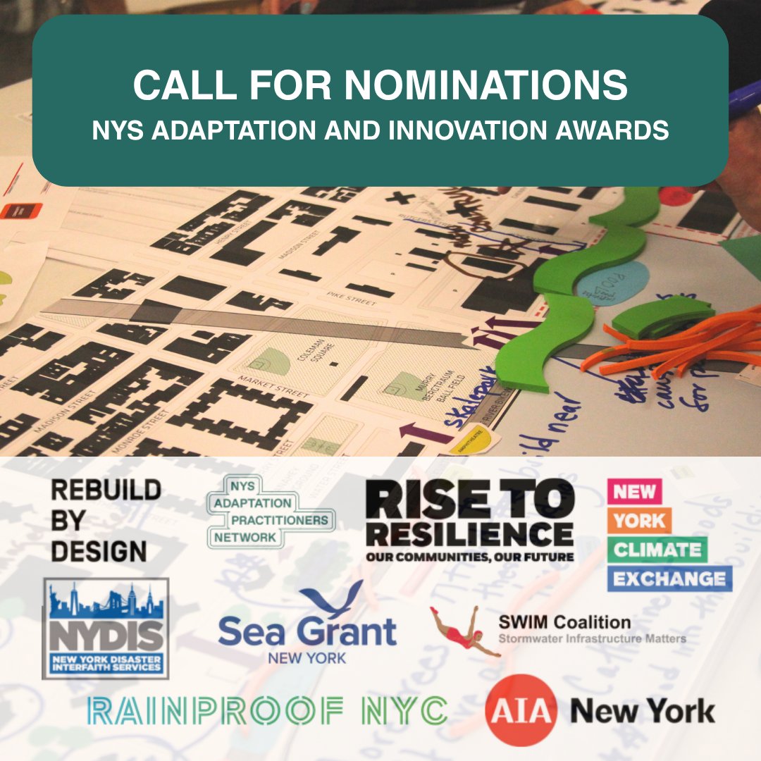 New York Sea Grant (@nyseagrant) on Twitter photo Apply by 6/13 for inaugural NYS Adaptation & Innovation Awards, celebrating projects/programs demonstrating leadership in preparing NY communities/ecosystems for increasing risks of extreme weather: bit.ly/nysinnovationa… <a href="/rebuildbydesign/">REBUILD BY DESIGN</a> <a href="/OurWaterfront/">Waterfront Alliance</a> <a href="/SWIMCoalition/">SWIM Coalition</a> <a href="/NYDISnet/">NYDIS</a> Apply by 6/13 for inaugural NYS Adaptation & Innovation Awards, celebrating projects/programs demonstrating leadership in preparing NY communities/ecosystems for increasing risks of extreme weather: bit.ly/nysinnovationa… <a href="/rebuildbydesign/">REBUILD BY DESIGN</a> <a href="/OurWaterfront/">Waterfront Alliance</a> <a href="/SWIMCoalition/">SWIM Coalition</a> <a href="/NYDISnet/">NYDIS</a>