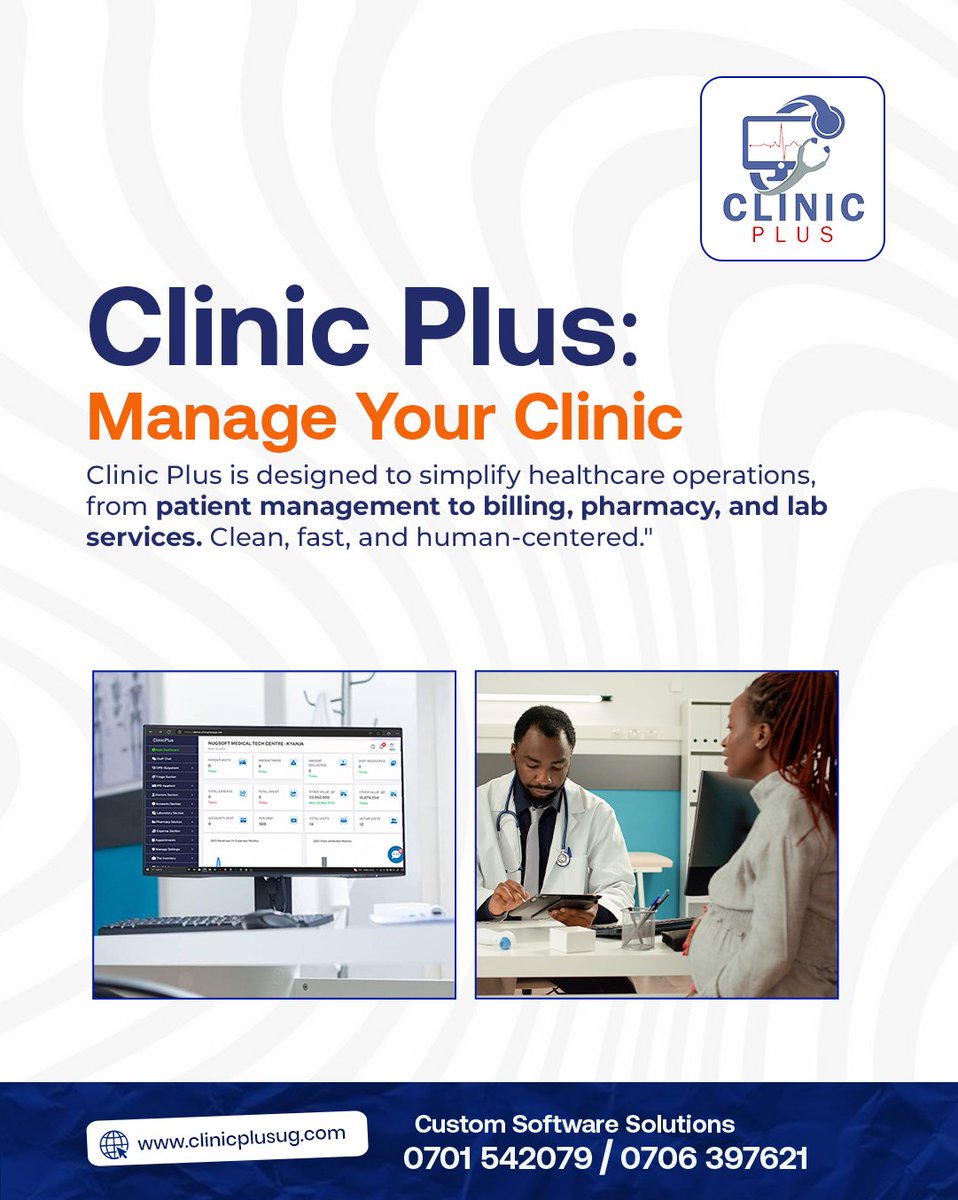 nugsoft's tweet image. Here we were at #AlJamiaMedical center in Busia for a clinic plus deployment.✨
#ClinicPlussoftware is a software helps #clinics and #hospitals efficiently manage patient data,
appointments, finances, and pharmacy operations. 🚀

Book a free demo!
Call: 0701542079/0706397621 
🌐…