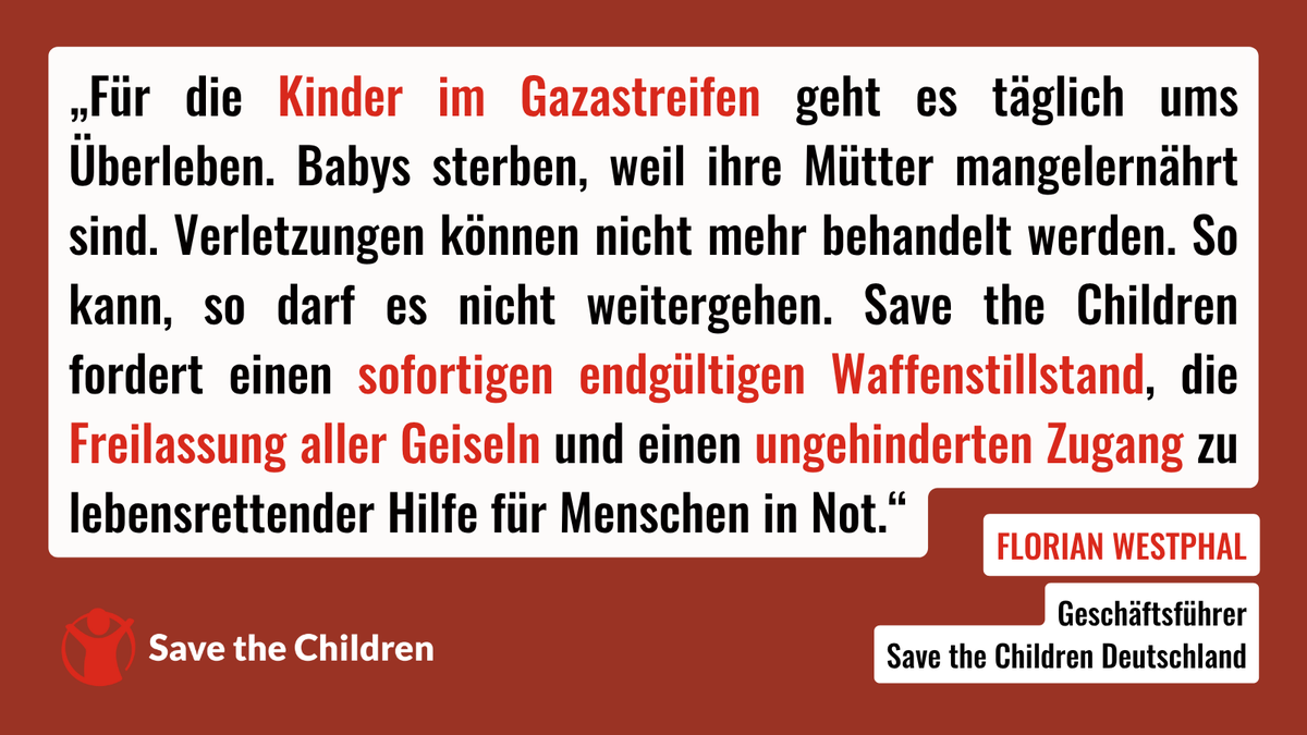 Save the Children Deutschland (@savechildrende) on Twitter photo Wir haben heute gemeinsam mit acht weiteren in #Gaza tätigen Hilfsorganisationen bei einer Kundgebung vor dem <a href="/AuswaertigesAmt/">Auswärtiges Amt</a> eine „rote Linie” gezogen – als unmissverständliches Symbol für den Schutz des humanitären Völkerrechts.
📰evangelisch.de/inhalte/243824… Wir haben heute gemeinsam mit acht weiteren in #Gaza tätigen Hilfsorganisationen bei einer Kundgebung vor dem <a href="/AuswaertigesAmt/">Auswärtiges Amt</a> eine „rote Linie” gezogen – als unmissverständliches Symbol für den Schutz des humanitären Völkerrechts.
📰evangelisch.de/inhalte/243824…