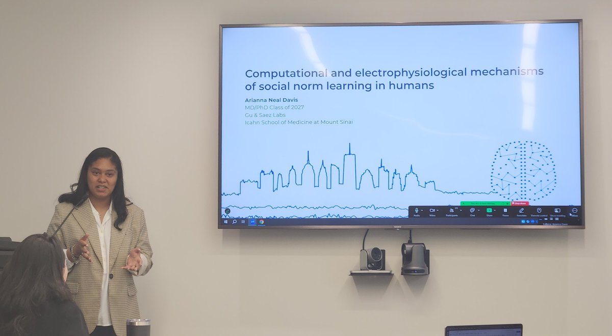 SinaiCCP's tweet image. HUGE CONGRATULATIONS to Dr. Arianna Neal Davis (@ariannabneal) on a successful dissertation defense! 🎉🎉
Her thesis examined the computational & electrophysiological mechanisms of social norm learning in humans
You make us all so proud! ✨