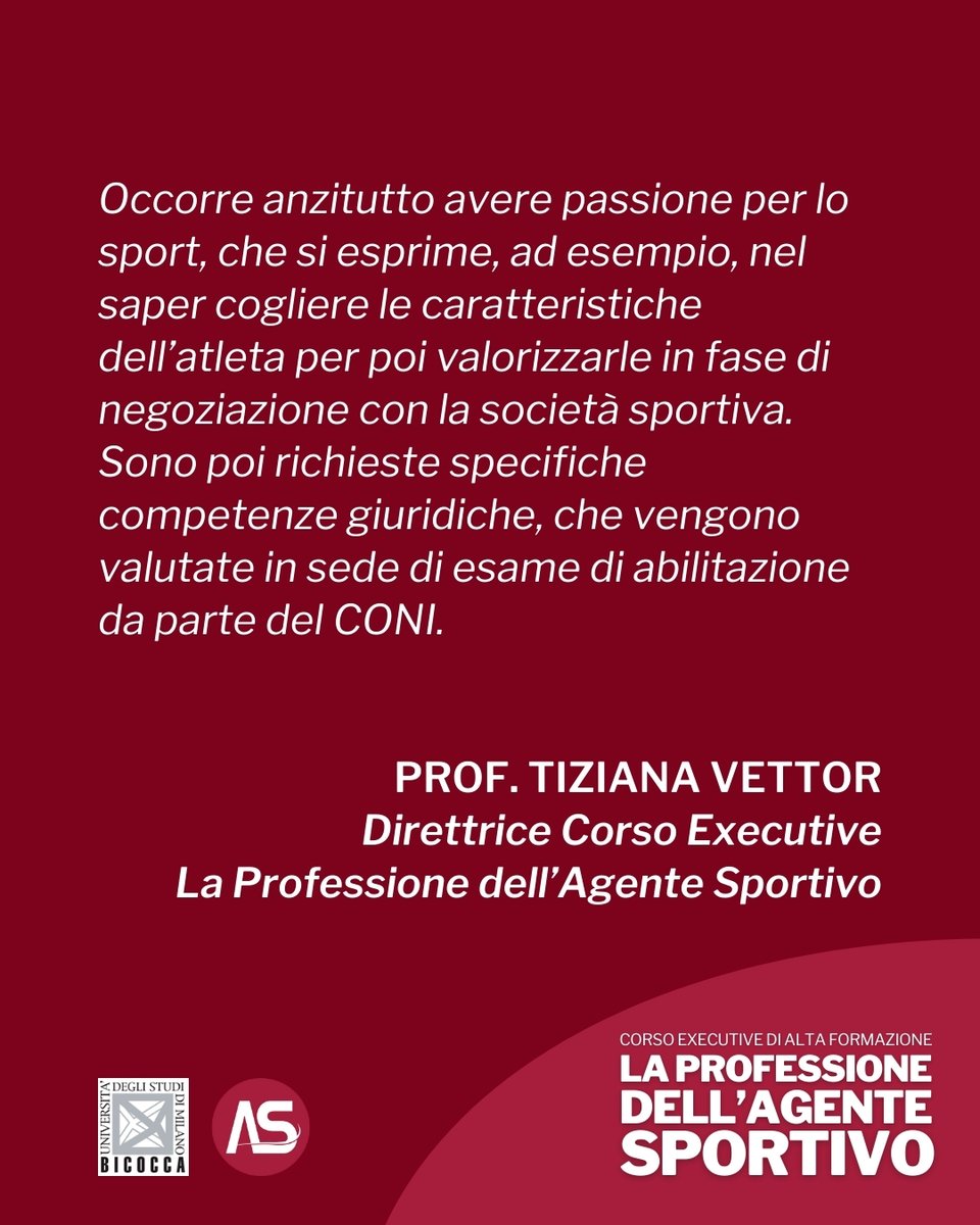 La Professione dell'Agente Sportivo (@agentesportivo) on Twitter photo L'intervista completa dell'<a href="/unimib/">Università degli Studi di Milano-Bicocca</a> alla Prof. <a href="/TizianaVettor/">Tiziana Vettor</a> , Direttrice del Corso Executive, è disponibile qui: bit.ly/intervista_age…
Info e iscrizioni al Corso👉 linktr.ee/corso_agente_s……… L'intervista completa dell'<a href="/unimib/">Università degli Studi di Milano-Bicocca</a> alla Prof. <a href="/TizianaVettor/">Tiziana Vettor</a> , Direttrice del Corso Executive, è disponibile qui: bit.ly/intervista_age…
Info e iscrizioni al Corso👉 linktr.ee/corso_agente_s………