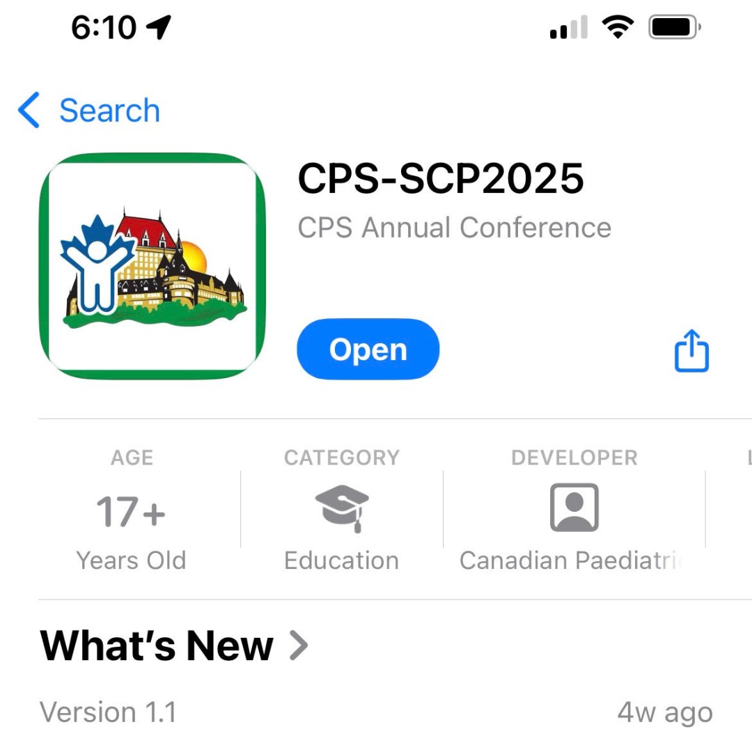 Vous pouvez obtenir le programme du #CPS2025 dans l’app store. Téléchargez-le pour suivre les événements de la semaine et réseauter avec vos collègues. Cherchez CPS-SCP2025 où que vous alliez télécharger l’appli.