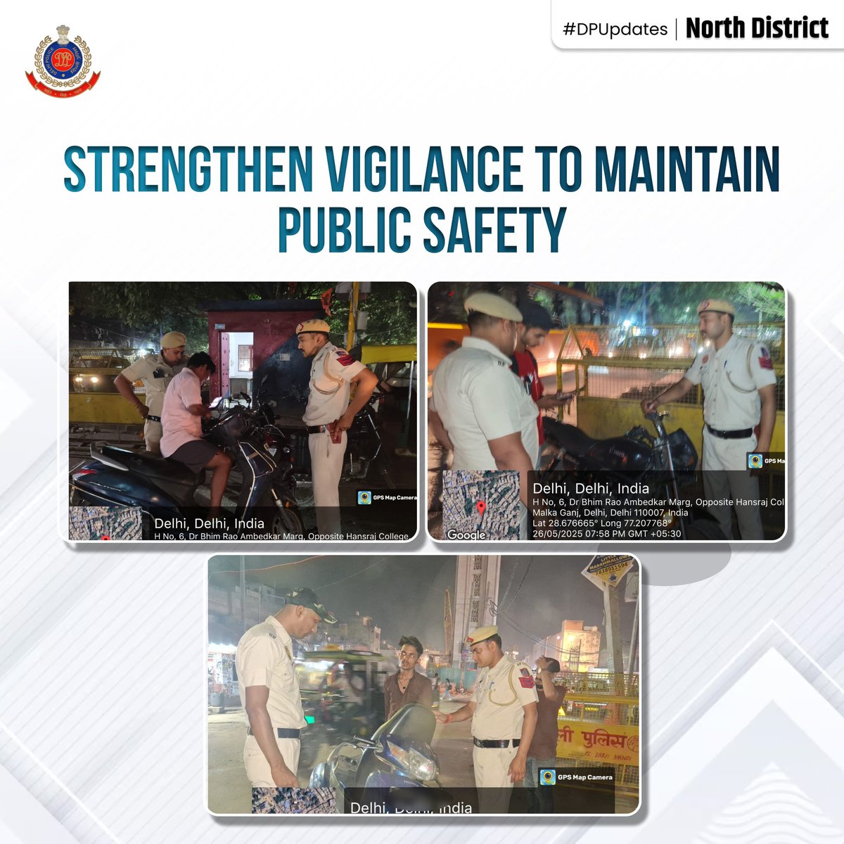 DCP North Delhi (@dcpnorthdelhi) on Twitter photo #SafeStreets: The picket staff of PS Subzi Mandi, North District police conducted thorough vehicle checking to ensure effective area security and prompt response during night hours.
<a href="/DelhiPolice/">Delhi Police</a>
<a href="/Ravindra_IPS/">Special CP Law & Order Delhi Police</a>
@DPUpdates #SafeStreets: The picket staff of PS Subzi Mandi, North District police conducted thorough vehicle checking to ensure effective area security and prompt response during night hours.
<a href="/DelhiPolice/">Delhi Police</a>
<a href="/Ravindra_IPS/">Special CP Law & Order Delhi Police</a>
@DPUpdates