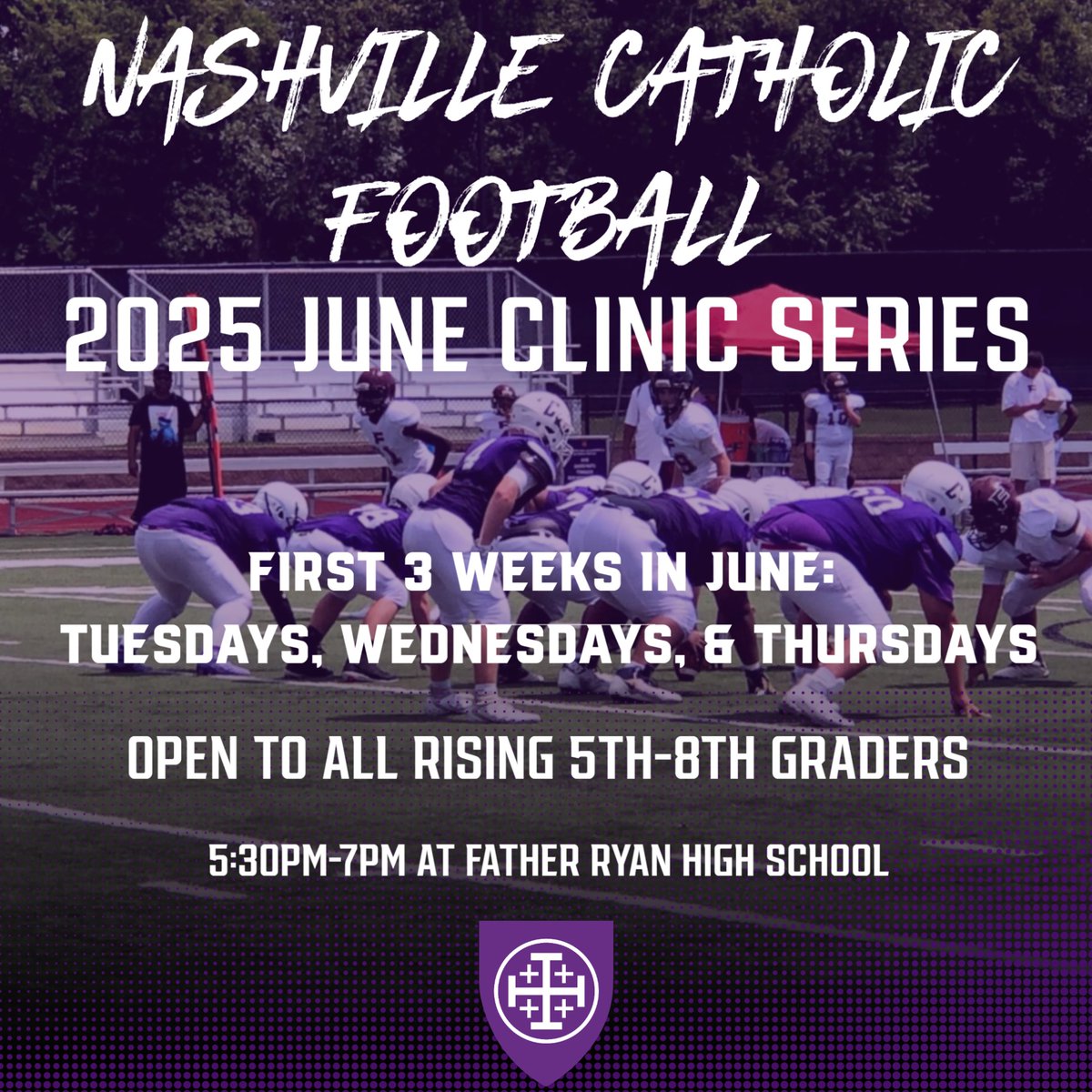 Father Ryan Football (@frhs_football) on Twitter photo Nashville Catholic Football's June Clinic Series is right around the corner! Come out on Tuesdays, Wednesdays, and Thursdays in June to get some great work in. Just need cleats and water! See you all out there!
<a href="/fatherryan/">Father Ryan High School</a> <a href="/ccatholicfb/">Nashville Catholic Football</a> <a href="/ZachMett/">Zach Mettenberger</a> Nashville Catholic Football's June Clinic Series is right around the corner! Come out on Tuesdays, Wednesdays, and Thursdays in June to get some great work in. Just need cleats and water! See you all out there!
<a href="/fatherryan/">Father Ryan High School</a> <a href="/ccatholicfb/">Nashville Catholic Football</a> <a href="/ZachMett/">Zach Mettenberger</a>