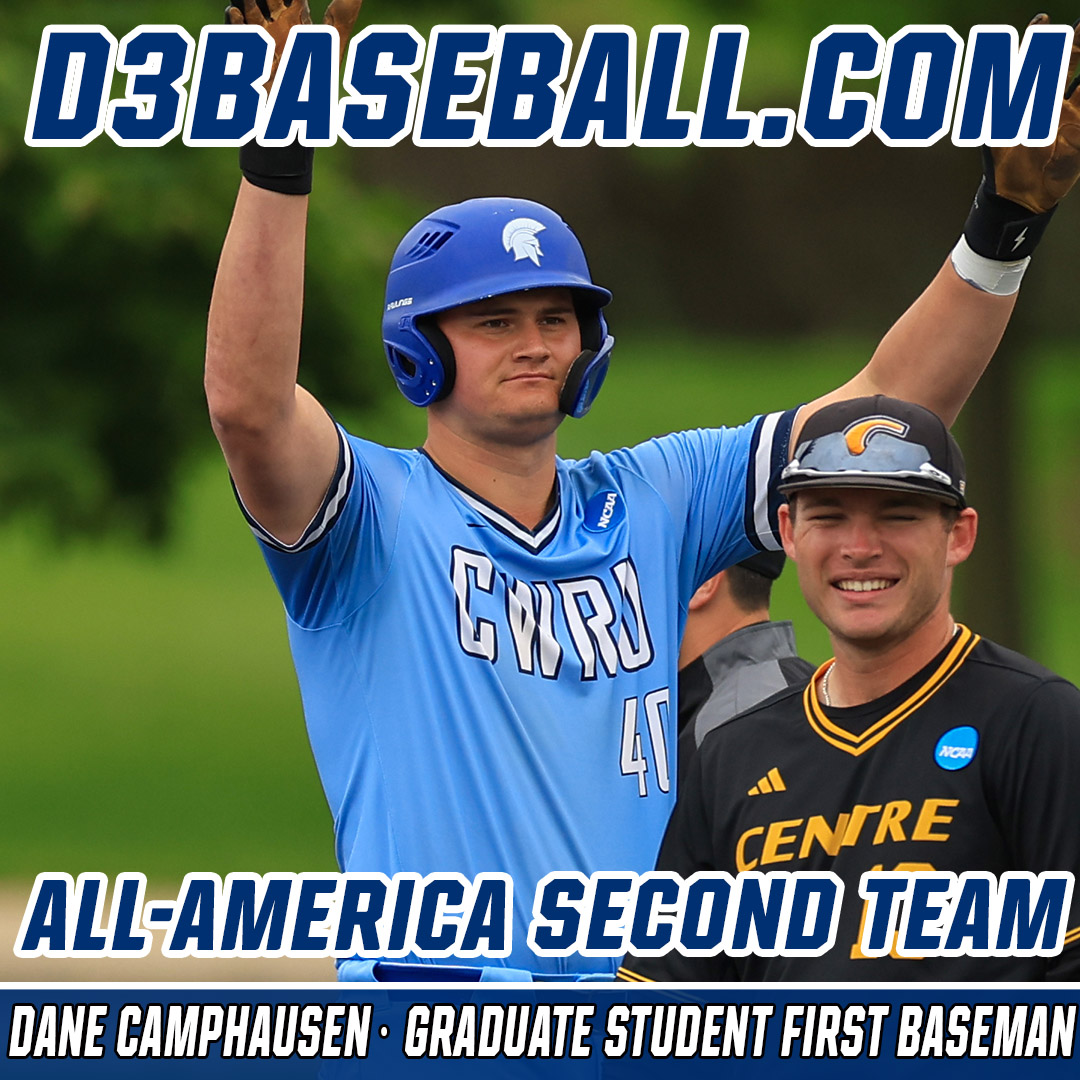 Congratulations to CWRU senior outfielder Nick Harms (First Team) and graduate student first baseman Dane Camphausen (Second Team), who were named All-Americans by D3baseball.com!

Harms: .401, 14 HR, 58 RBI
Camphausen: .384, 19 HR, 59 RBI

#CWRU #BlueCWRU #d3baseball