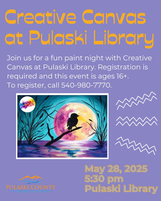 Next3Days's tweet image. Wednesday Local Library Fun:
• Summer Reading Kickoff with Petting Zoo, Face Painting, Icy Treats &amp;amp; more at Christiansburg Library, 3-5pm
• Bingo for all ages at Jessie Peterman Library #floydva, 2pm
• Creative Canvas Paint Night at Pulaski Library, 5:30pm, For ages 16 &amp;amp; Up,