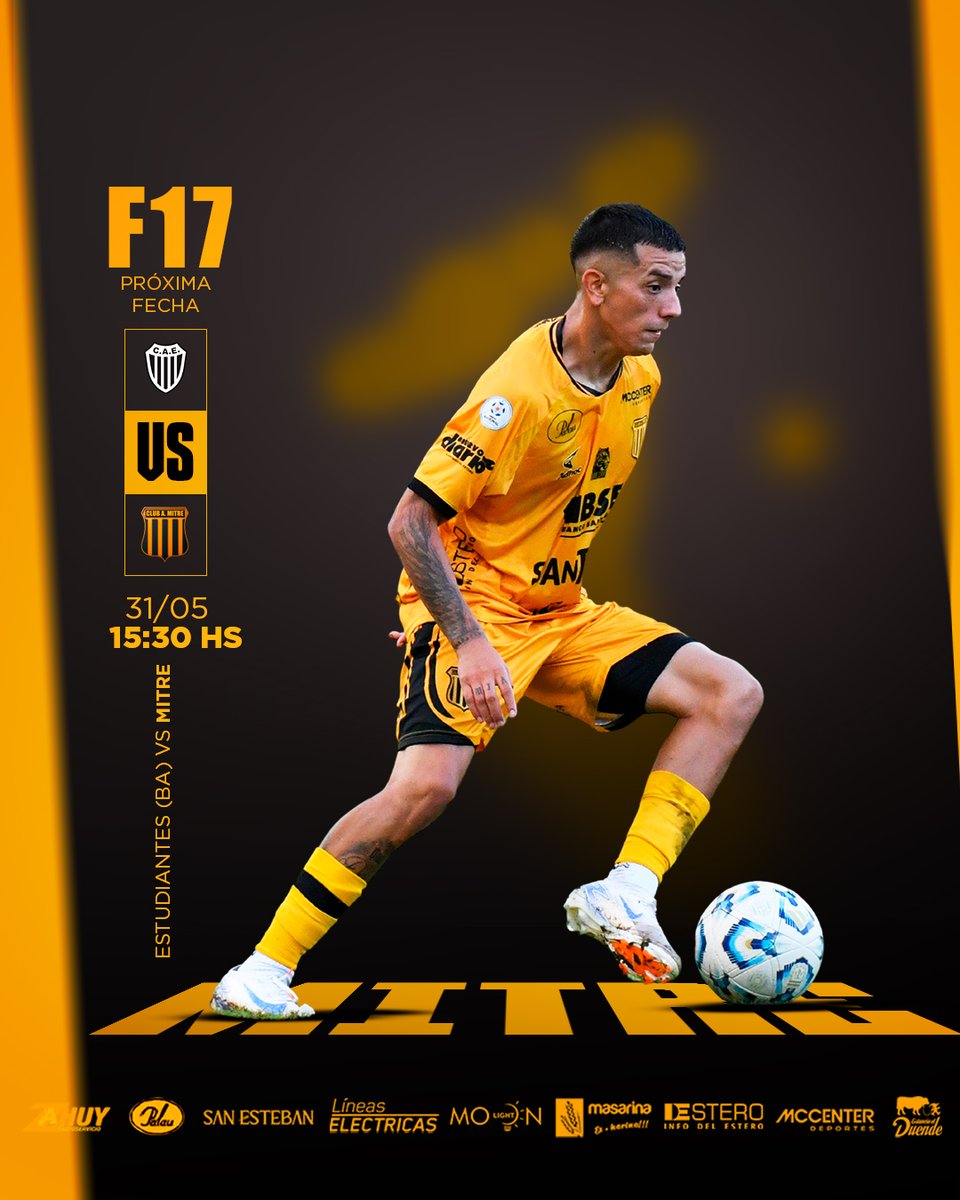 📢 ¡Próximo partido! 💛🖤

🆚 Estudiantes (BA)
🕒 Hora: 15.30 hs
📺 TyC Sports 
🏟️ Estadio: Ciudad de Caseros

👤 Árbitro: Jorge Broggi
👥 Asistente 1: Juan Manuel González
👥 Asistente 2: Damián Olivetto
⚽ Cuarto árbitro: Wenceslao Meneses

#VamosMitre