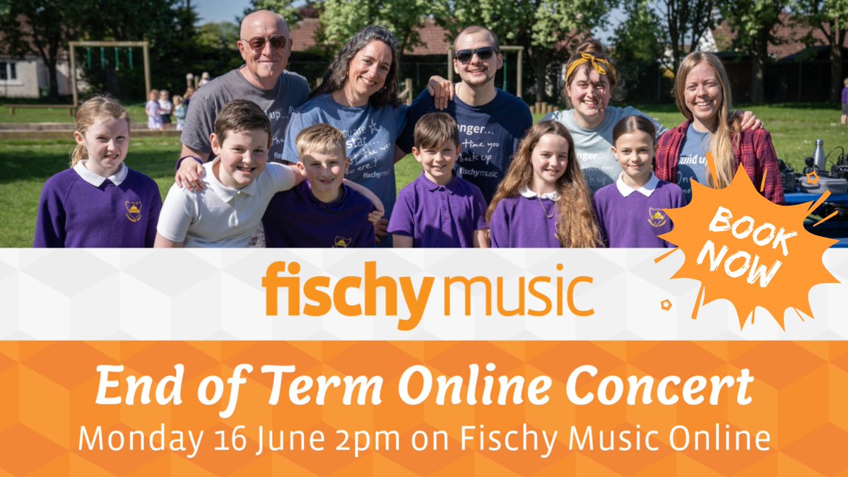 𝘾𝙤𝙣𝙘𝙚𝙧𝙩 𝙉𝙚𝙬𝙨! 🎶

End of Term Online Concert: Monday 16th June, 2pm 🤩

Book now: fischy.wistia.com/live/events/n2…

It's completely free to take part, so gather your class or school and join hundreds of primary schools for a big sing-along!

#primaryteachers
#endofterm