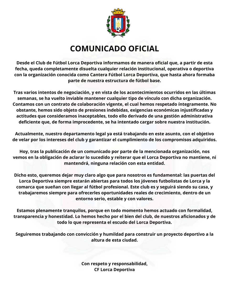 COMUNICADO OFICIAL