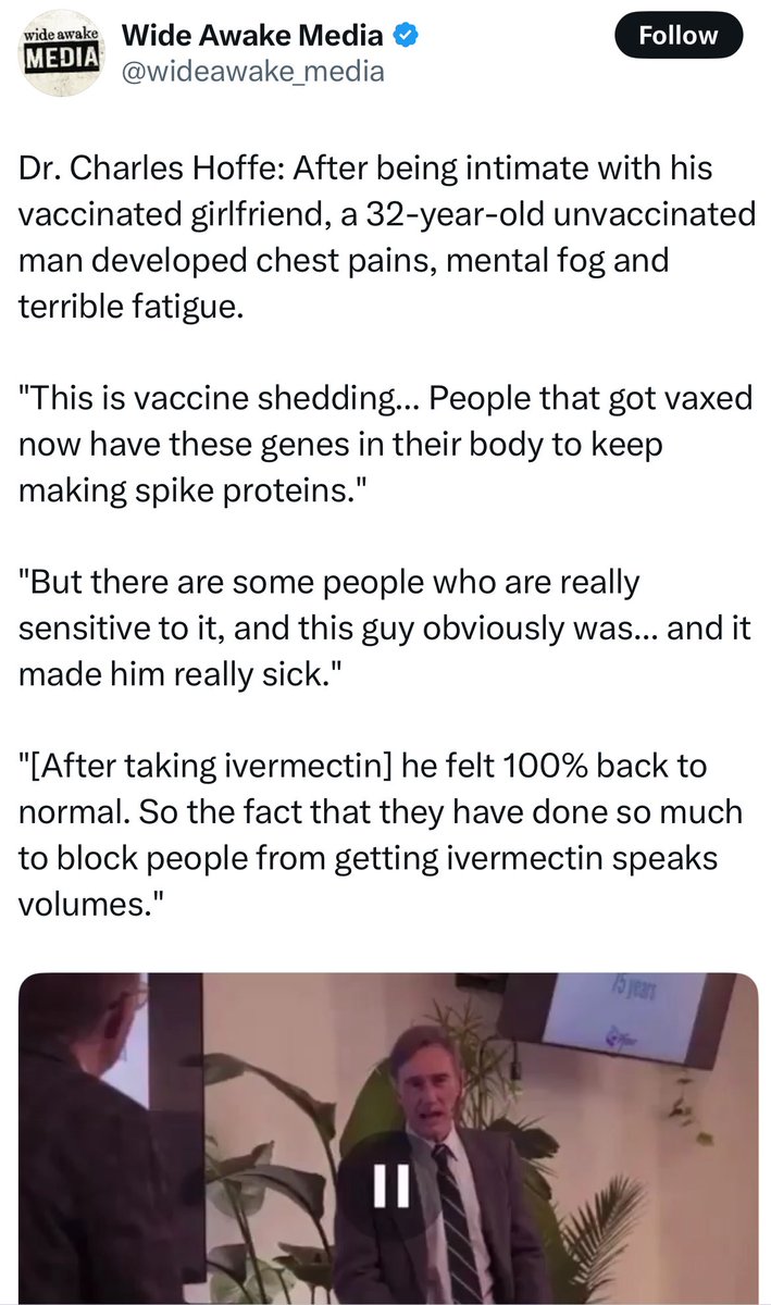 Unvaccinated guy has sex with his vaccinated girlfriend, then feels ill - supposedly from "vaccine shedding"

Then takes the worm pill ivermectin and feels better.

I'm going to let you decide if this is real science or if it's weapons grade bullshit from anti vaxxers.