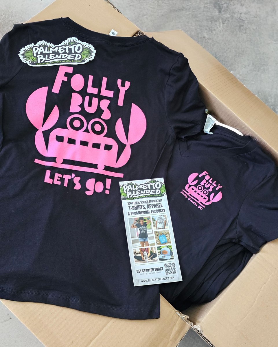🚌 Folly Bus is Rolling In—And So Is the Merch! 

We’re thrilled to unveil the custom tees we crafted for Folly Bus, a fresh and funky private transportation service hitting the streets of Folly Beach this summer!

#follybeach #custommerch #chs #screenprinting #lowcountrylocal