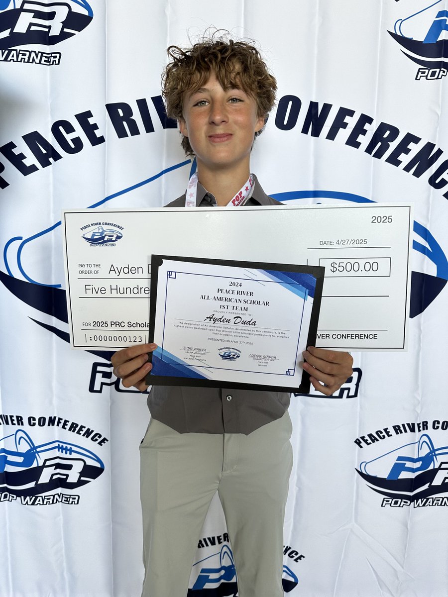 aydenduda2029's tweet image. Today I was recognized by @Pop_Warner as a Second Team All-American at the National Level! I am so proud and honored to represent the Peace River Conference!
Go Gators!
@dreamallamerica
@football_aubrey
@FLHSRecruiting
#allamerican #popwarner #scholarathlete #linebacker #mtxe