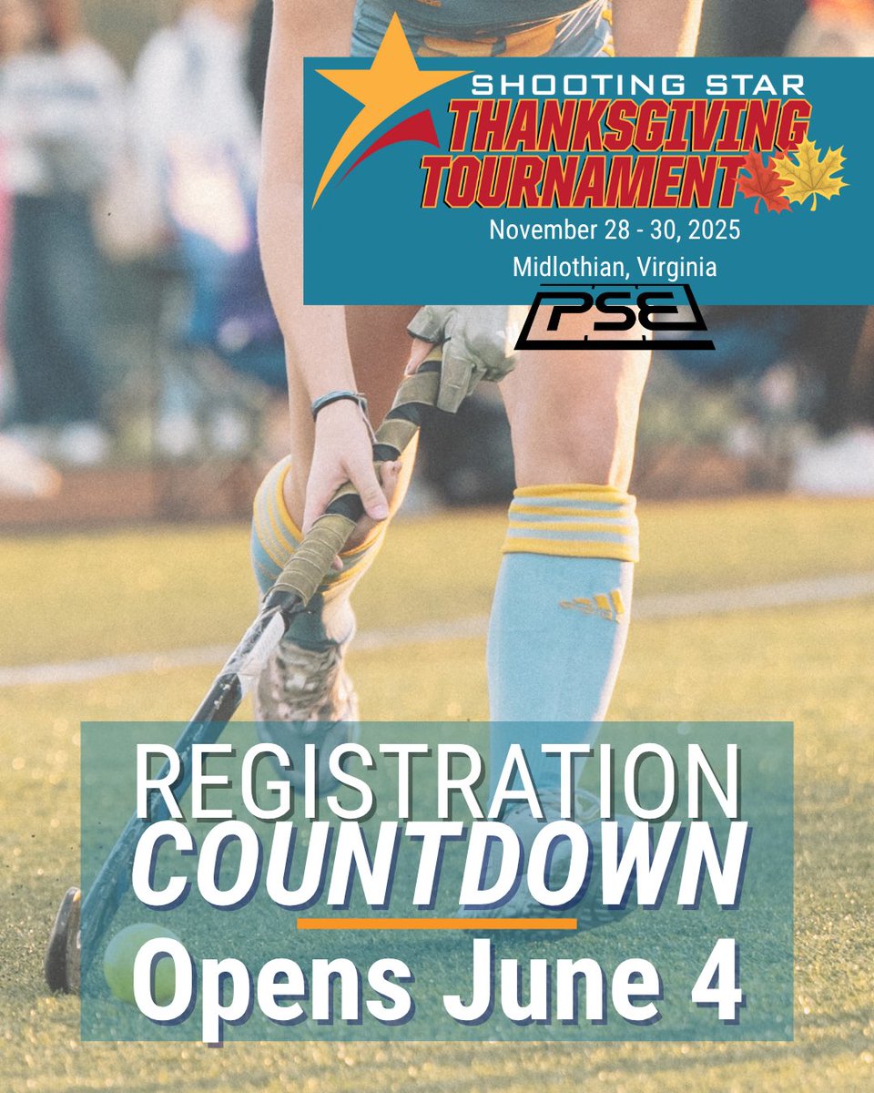 📣 Club Teams - Registration opens in ONE WEEK!

The countdown is ON for one of the biggest field hockey weekends of the year! 

📍 Shooting Star Thanksgiving Tournament 2025

🔗 Register here: performancesportevents.com/tournament/sho…