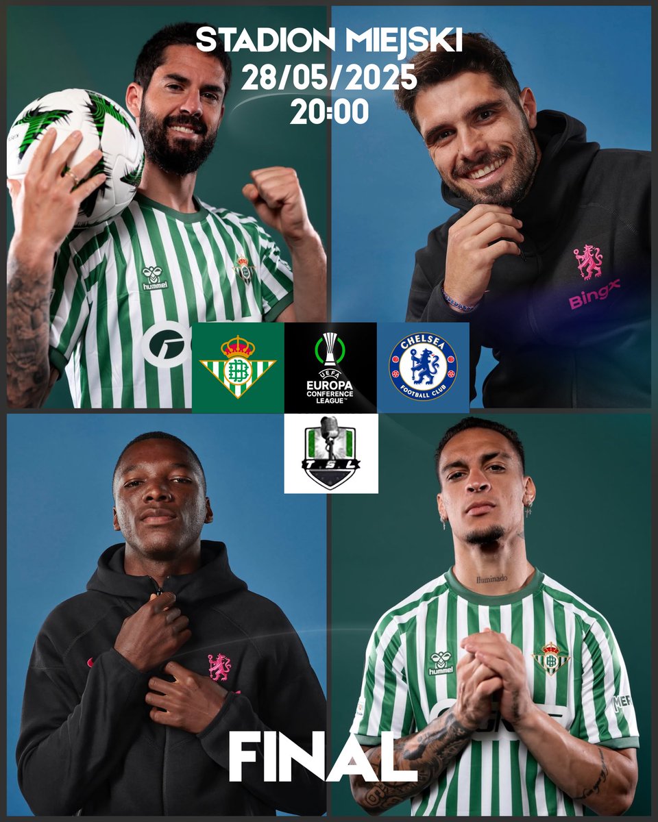 HomeofTSL's tweet image. @RealBetis_en vs @ChelseaFC  both Europe bound looking to end their season on a high ! 

Who will win the @Conf_League ?