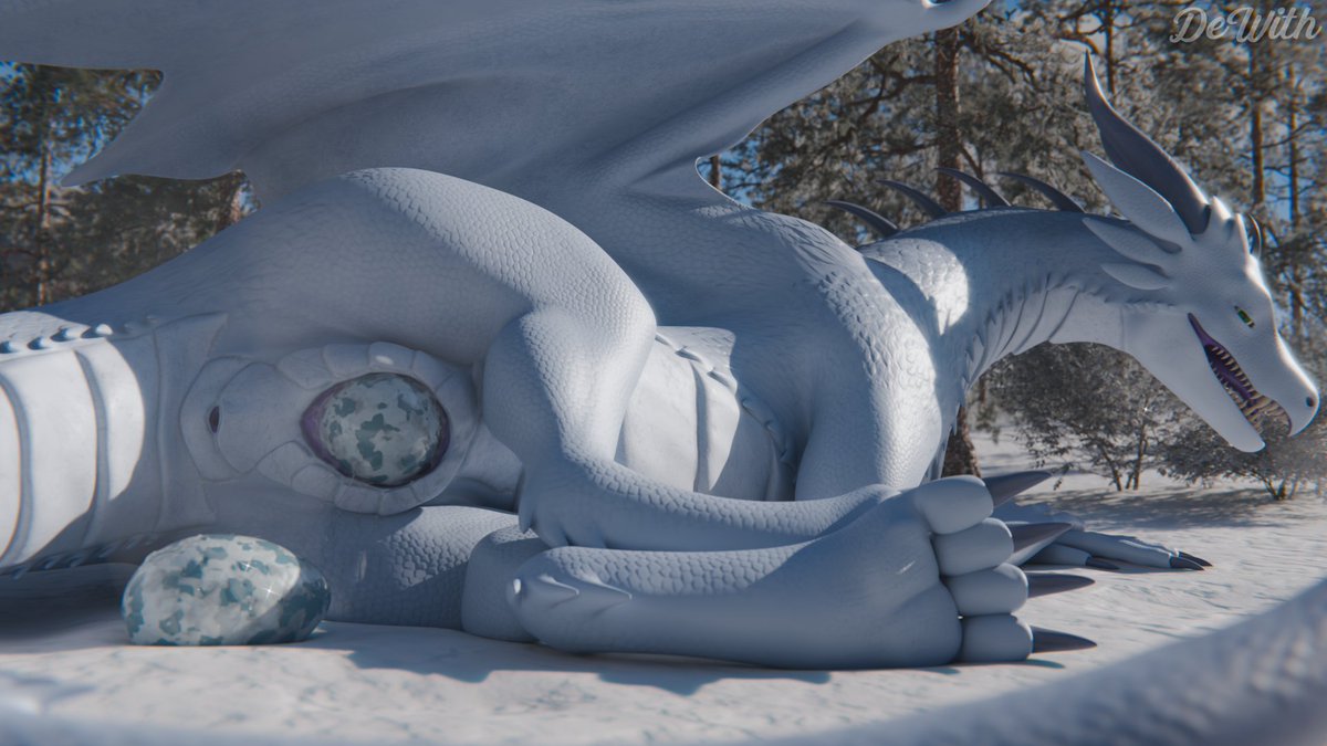 Bringing heat to the cold

Something I made as a gift for Vordus over on FA
Their model was created by <a href="/utahraptie/">Raptie</a> 
#NSFW #Furry #Dragon